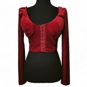 Cropped Velvet Top Small Fairy Whimsigoth Dark Romantic Y2K Goth Gothcore Grunge